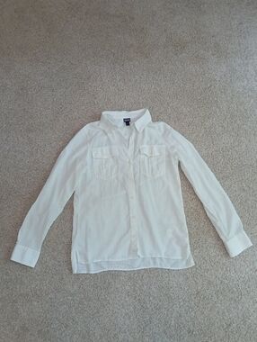 Patagonia Light Cream Button-Up Shirt Cotton Hemp Sz S